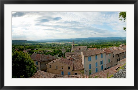 Framed Clouds over a town, Place du Terrail, Bonnieux, Vaucluse, Provence-Alpes-Cote d&#39;Azur, France Print