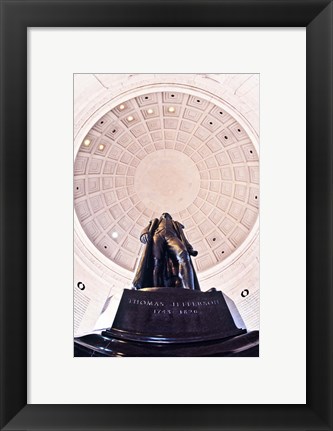 Framed Statue of Thomas Jefferson in a memorial, Jefferson Memorial, Washington DC, USA Print