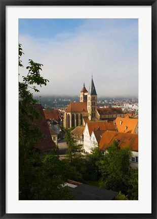 Framed High angle view of a church in the city, St. Dionysius Church, Esslingen-Am-Neckar, Stuttgart, Baden-Wurttemberg, Germany Print