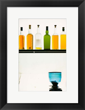 Framed Bottles displayed at the Bookworm Cafe, Sanlitun, Chaoyang District, Beijing, China Print