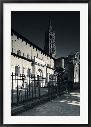 Framed Entrance of the Basilica of St. Sernin, Toulouse, Haute-Garonne, Midi-Pyrenees, France Print