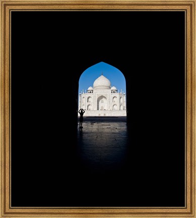 Framed Mausoleum viewed through an arch, Taj Mahal, Agra, Uttar Pradesh, India Print