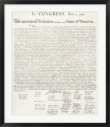 Framed Declaration of Independence Print
