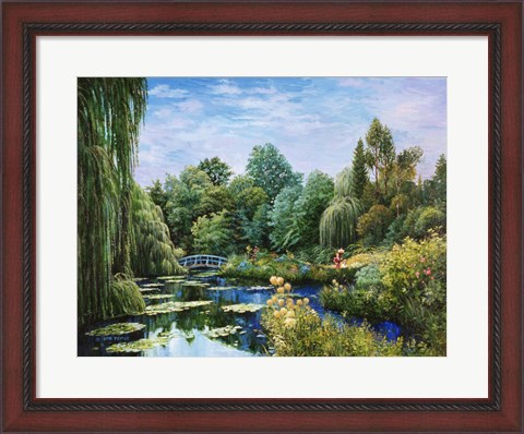 Framed Monet Garden I Print