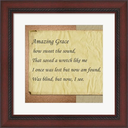 Framed Amazing Grace Parchment Print
