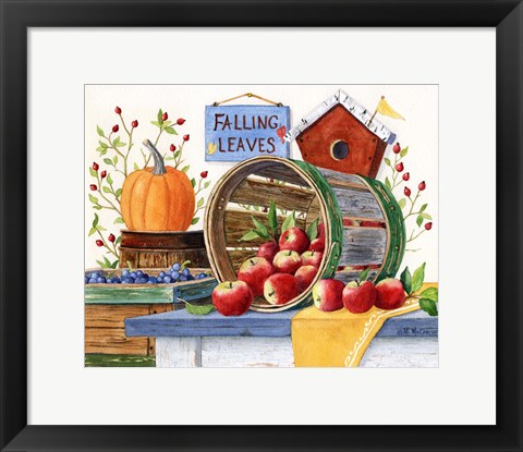 Framed Apples Grapes &amp; Pumpkins Print