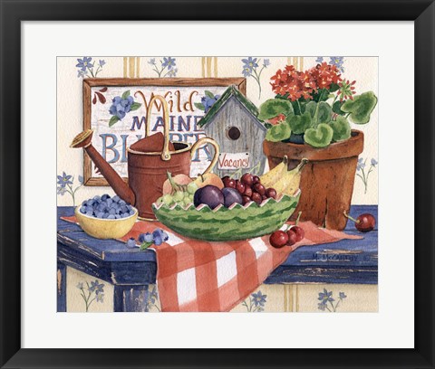 Framed Watermelon Fruit Bowl Print