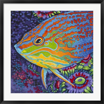 Framed Brilliant Tropical Fish I Print