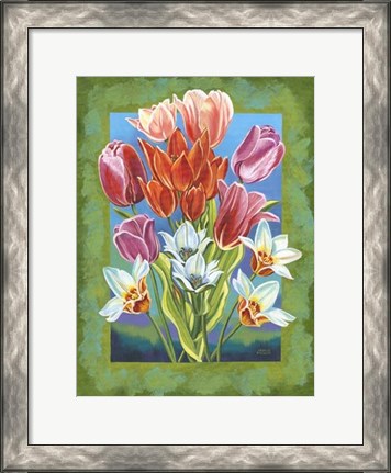 Framed Bouquet in Border III Print
