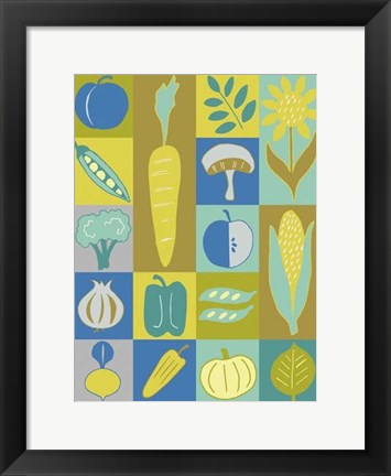 Framed Veggie Blocks II Print