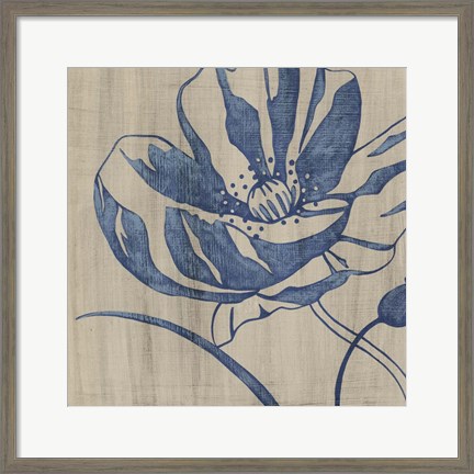 Framed Indigo Poppy Print