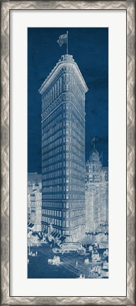 Framed Flat Iron 1909 Blueprint Panel Print