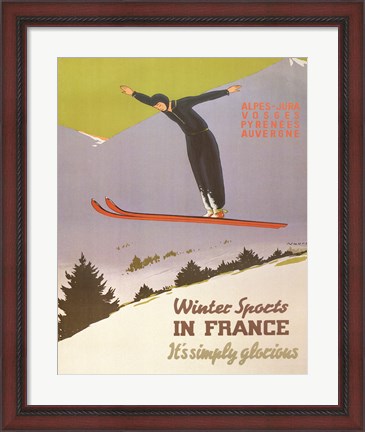Framed Winter Sports in France Print