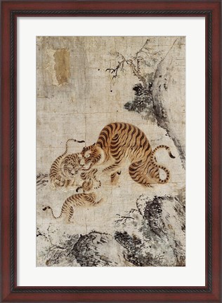 Framed Family of Tigers Print