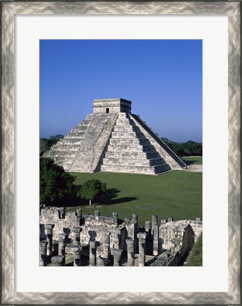 Framed Ancient structures, El Castillo, Chichen Itza (Mayan), Mexico Print