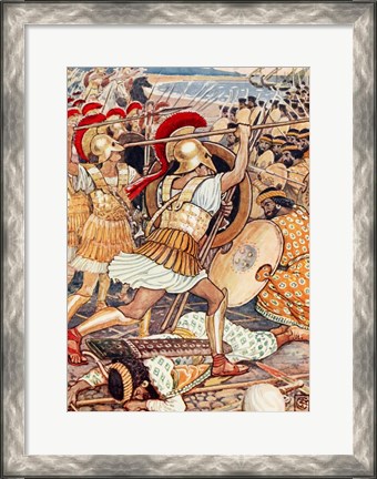 Framed They Crashed Into the Persian Army with Tremendous Force Print
