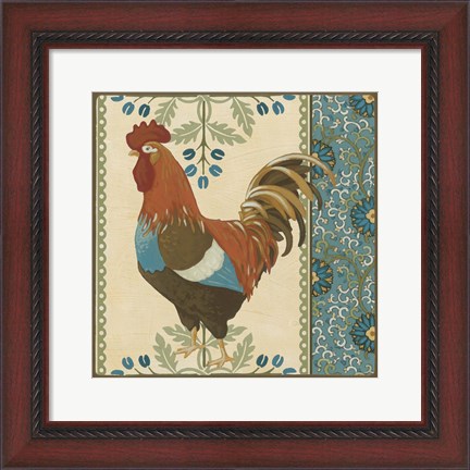 Framed Cottage Rooster V Print