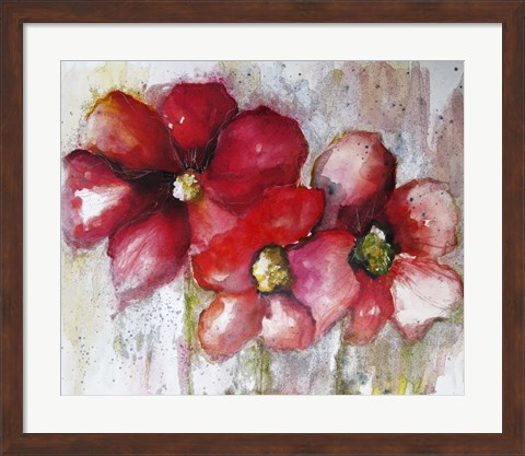 Framed Fuchsia Poppies II Print