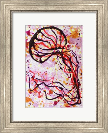 Framed Pink Magenta Jellyfish Print
