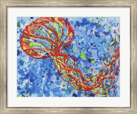 Framed Orange Sea Nettle Print