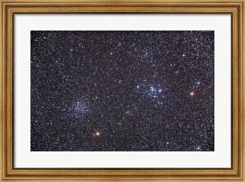 Framed Open clusters Messier 47 and Messier 47 in the constellation Puppis Print
