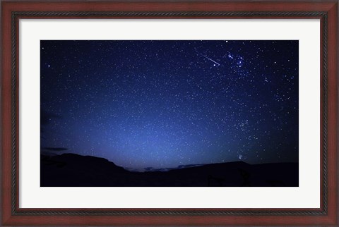 Framed bright sporadic meteor in the patagonic skies of Somuncura, Argentina Print