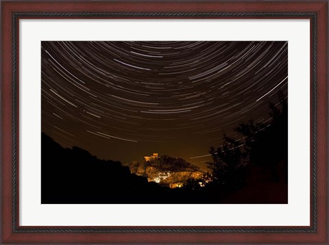 Framed Star trails above Kavir National Park, Iran Print