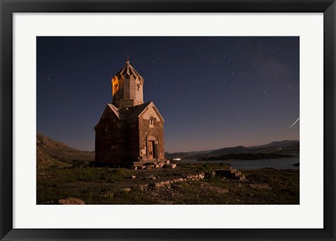 Framed Starry night sky above Dzordza church, Iran Print