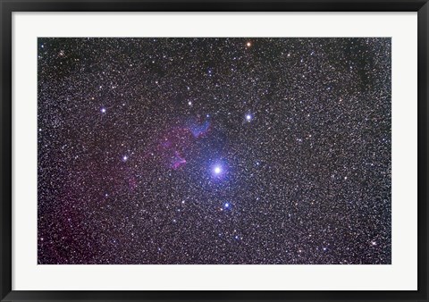 Framed IC 59 and IC 62 faint reflection nebulae near Gamma Cassiopeia Print