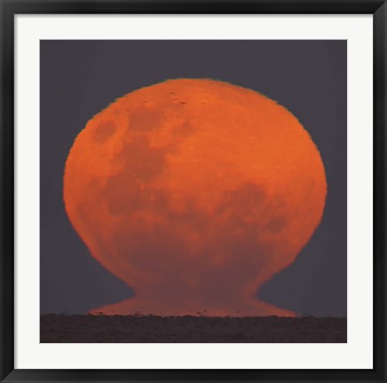 Framed Thunder&#39;s Moon rising over Rio de La Plata, Argentina Print