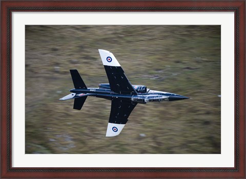 Framed Alpha Jet of the Royal Air Force low level flying over North Wales Print