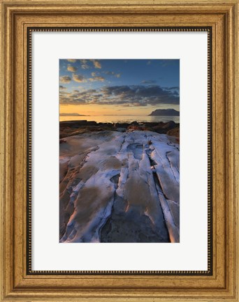 Framed Summer evening looking out over Vagsfjorden, Troms County, Norway Print