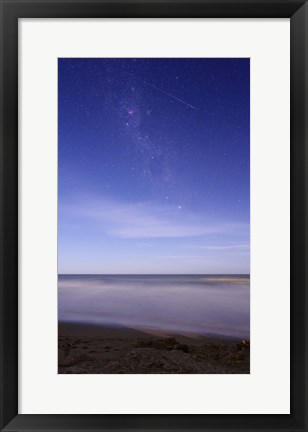 Framed meteor crossing the Milky Way, Miramar, Argentina Print