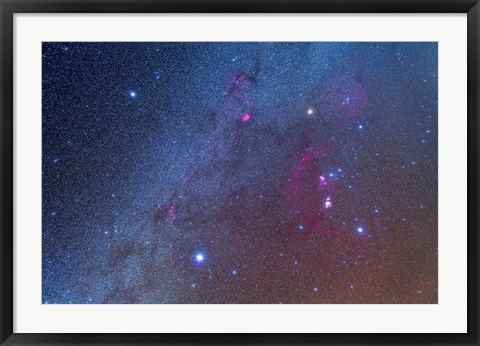 Framed Orion and the Winter Triangle stars Print