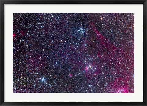 Framed Pinwheel Cluster and Starfish Cluster in the constellation Auriga Print