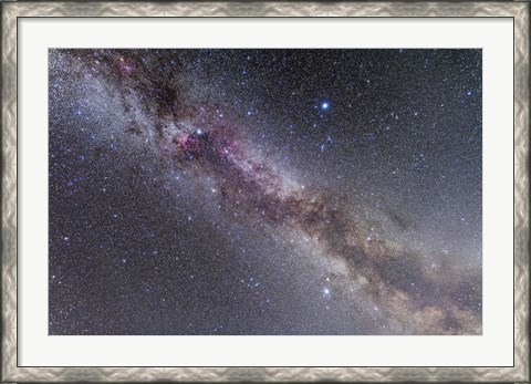 Framed Summer Triangle stars in the Milky Way through Cygnus, Lyra and Aquila Print