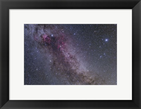Framed Constellations Cygnus and Lyra with nearby deep sky objects Print