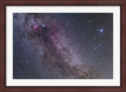 Framed Constellations Cygnus and Lyra with nearby deep sky objects Print
