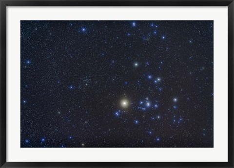 Framed Open cluster Hyades and giant star Aldebaran in the constellation of Taurus Print