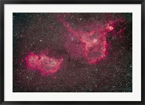 Framed Heart and Soul Nebula in the constellation Cassiopeia Print