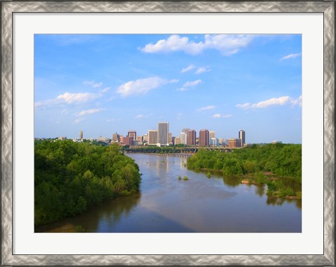 Framed Skyline of Richmond, VA Print