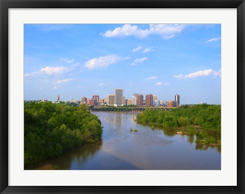 Framed Skyline of Richmond, VA Print