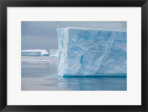 Framed Antarctica, Antarctic Sound. Tabular icebergs. Print