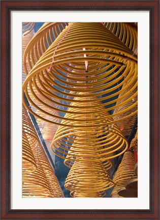 Framed Hanging coils of burning incense, Man Mo Temple, Tai Po, New Territories, Hong Kong, China Print