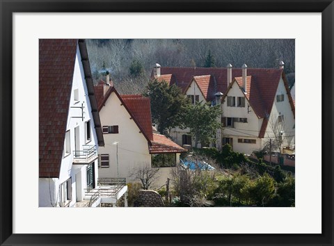 Framed Alpine Buildings, Alpine Resort, Ifrane, Middle Atlas, Morocco Print