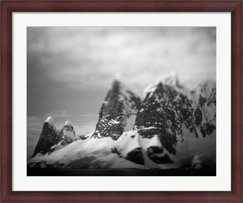 Framed Antarctica, Mountain peaks along Cape Renaud in Lemaire Channel. Print