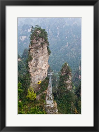 Framed Cable Car To Yellow Stone Stronghold Village, Zhangjiajie National Forest Park, Hunnan, China Print