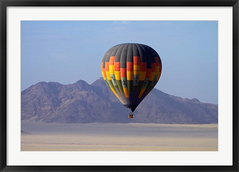 Framed Aerial view of Hot air balloon over Namib Desert, Sesriem, Namibia Print