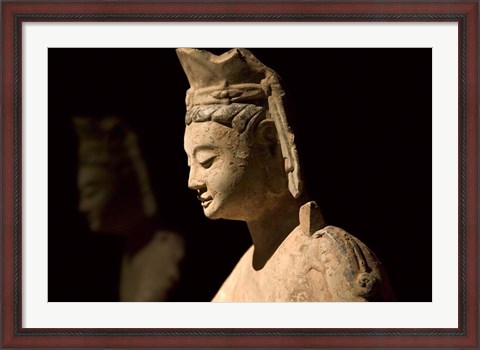 Framed Gold Painted Bodhisattva in Contemplation, China Print