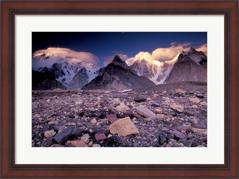 Framed Broad and Gasherbrun Peaks, Karakoram Range, Pakistan Print